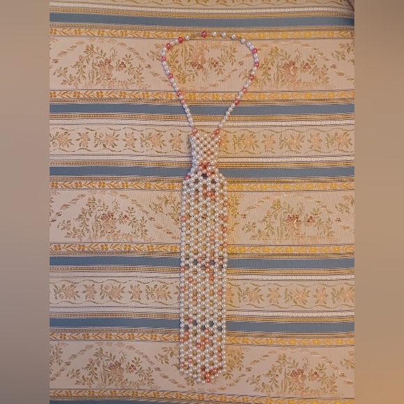 Accessories - Vtg Faux Pearl Necktie